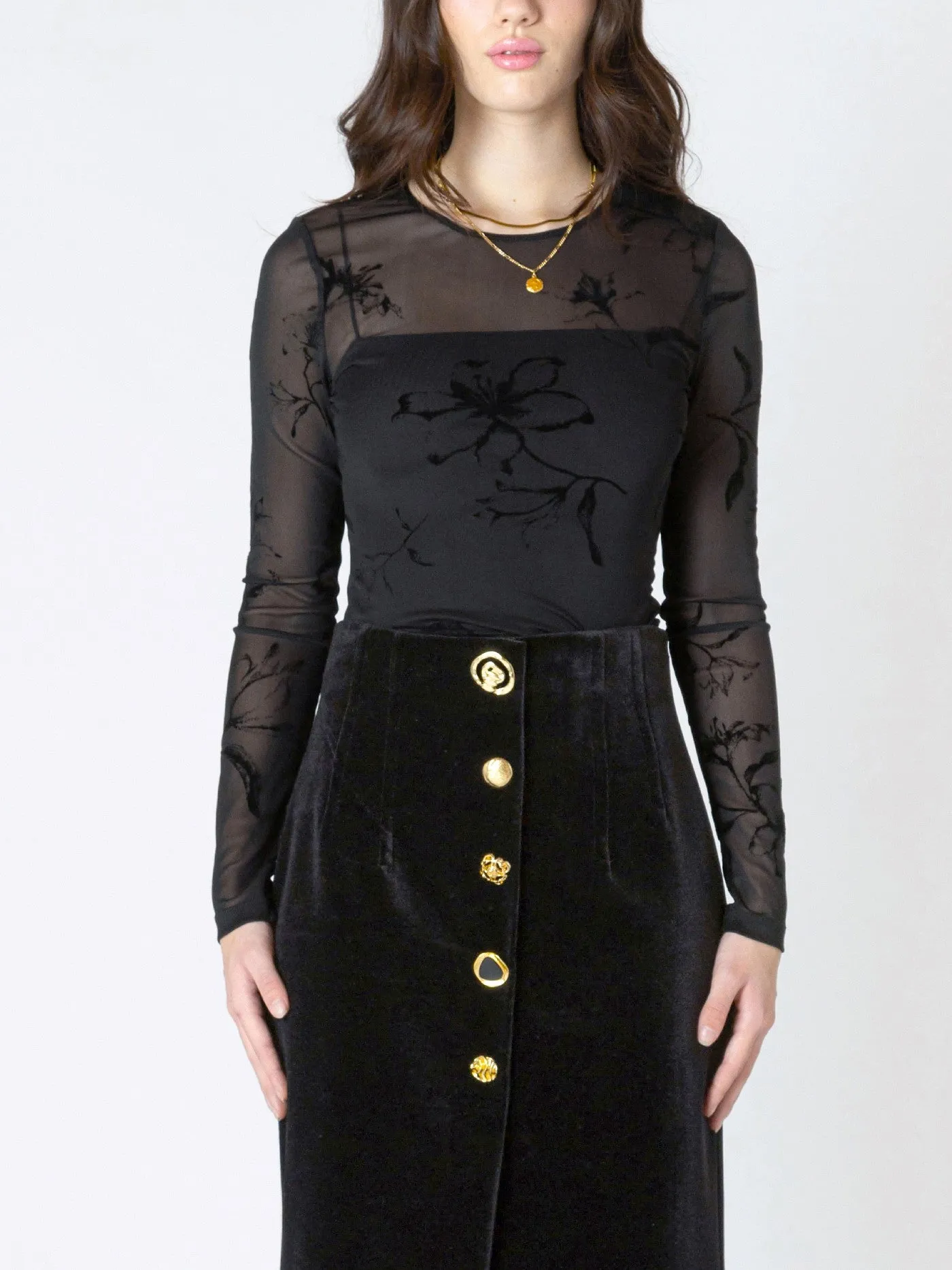 DEX Mesh Patterned Long Sleeve Bodysuit sold by 27 Boutique product image thumbnail 4