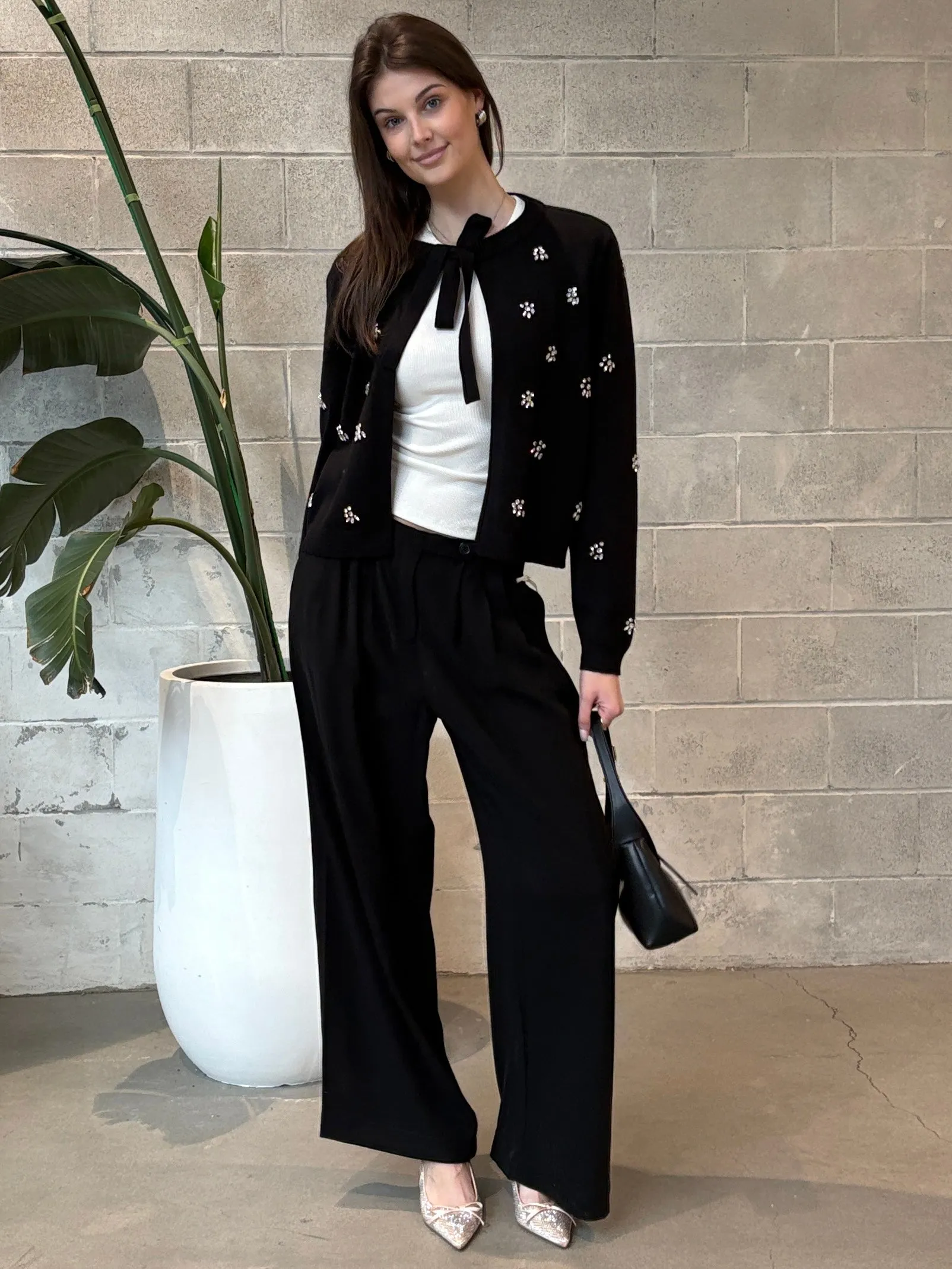 DEX Embellished Tie Front Cardigan sold by 27 Boutique