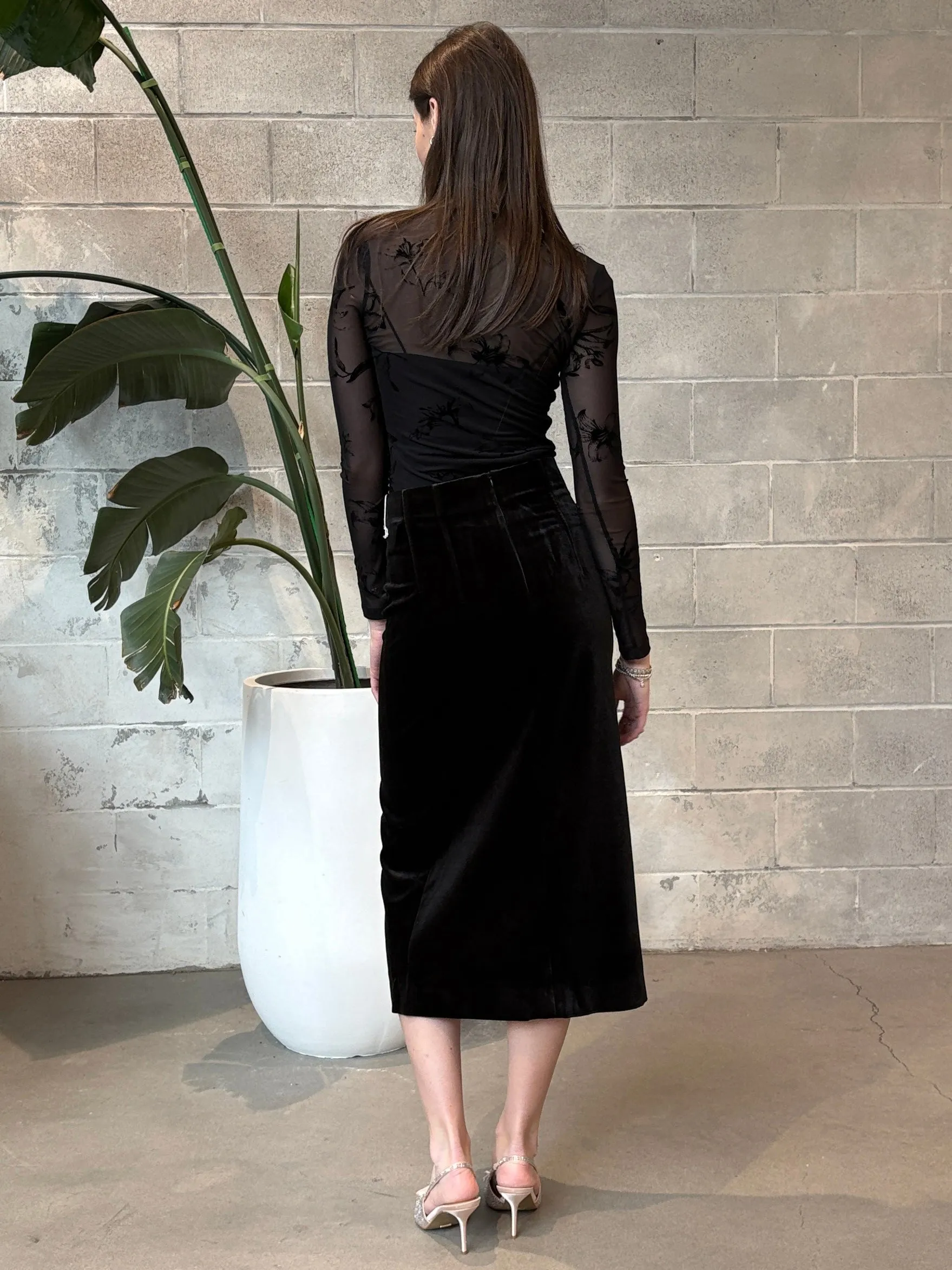 DEX Buttoned Velvet Midi Skirt sold by 27 Boutique product image thumbnail 2