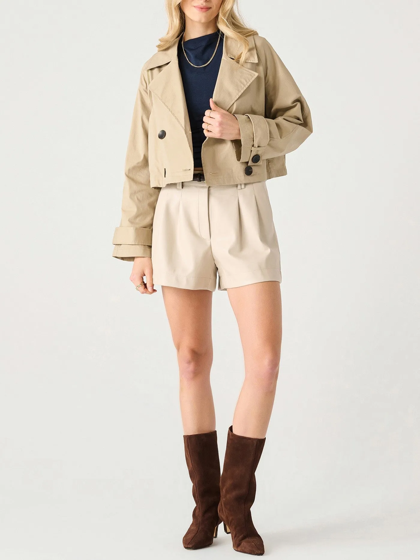 BLACK TAPE Cropped Trench Coat sold by 27 Boutique product image thumbnail 4