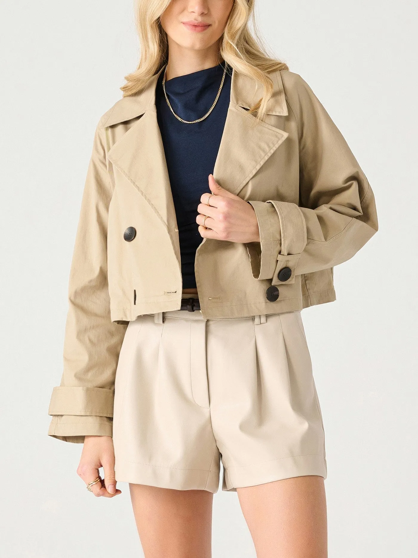 BLACK TAPE Cropped Trench Coat sold by 27 Boutique product image thumbnail 2