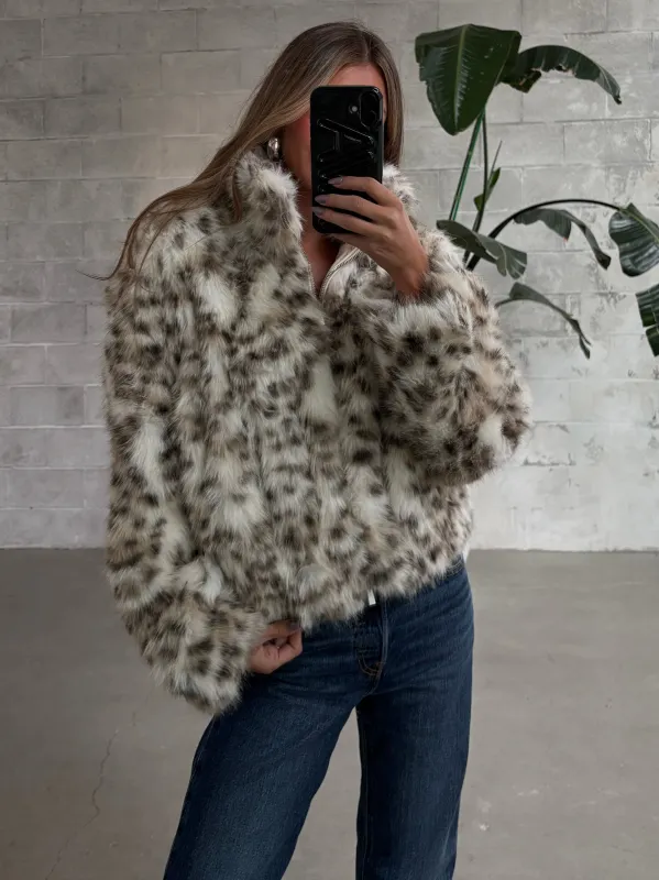 ONLY Leopard Faux Fur Cropped Jacket made by Only