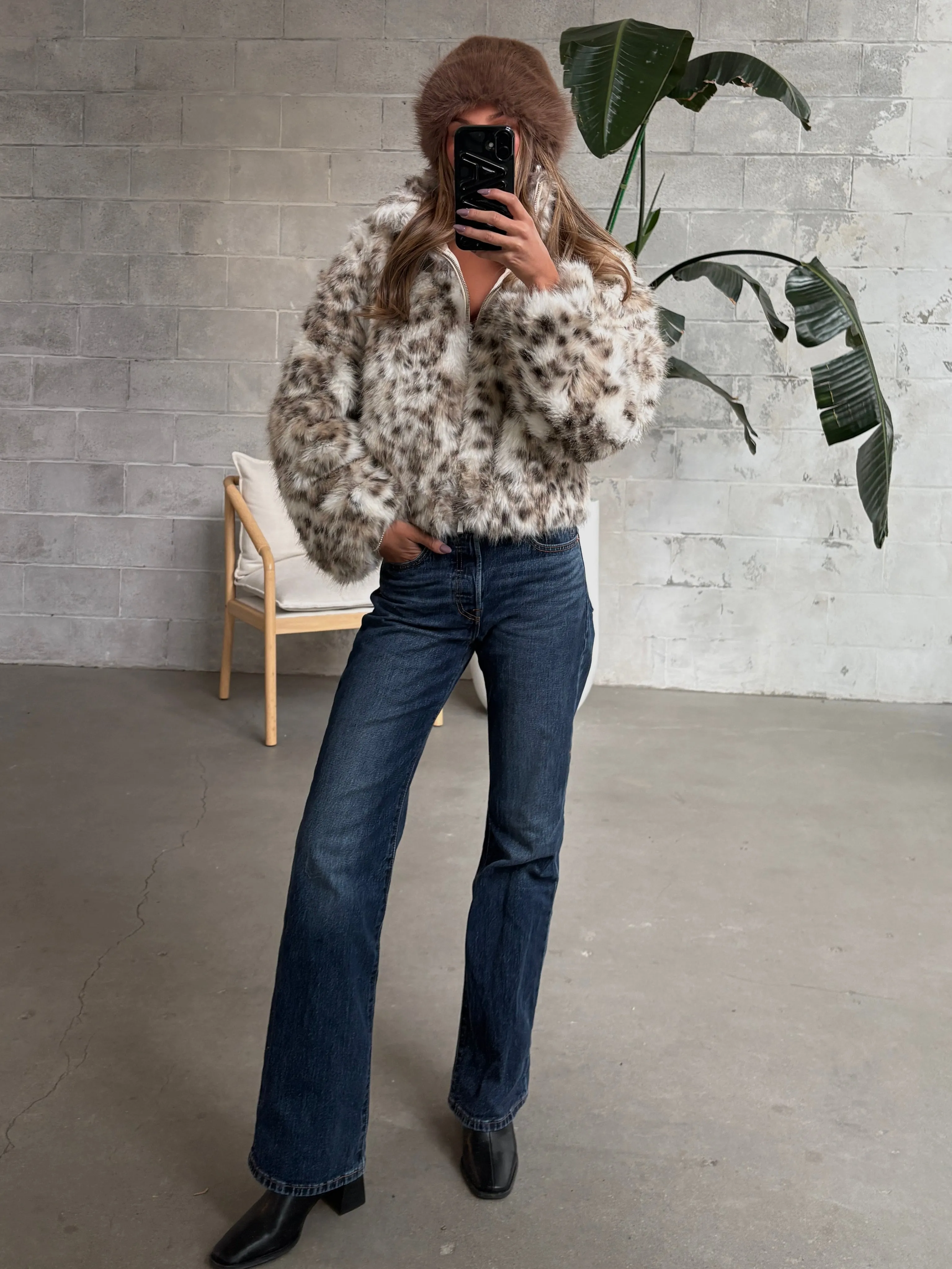 ONLY Leopard Faux Fur Cropped Jacket sold by 27 Boutique product image thumbnail 3