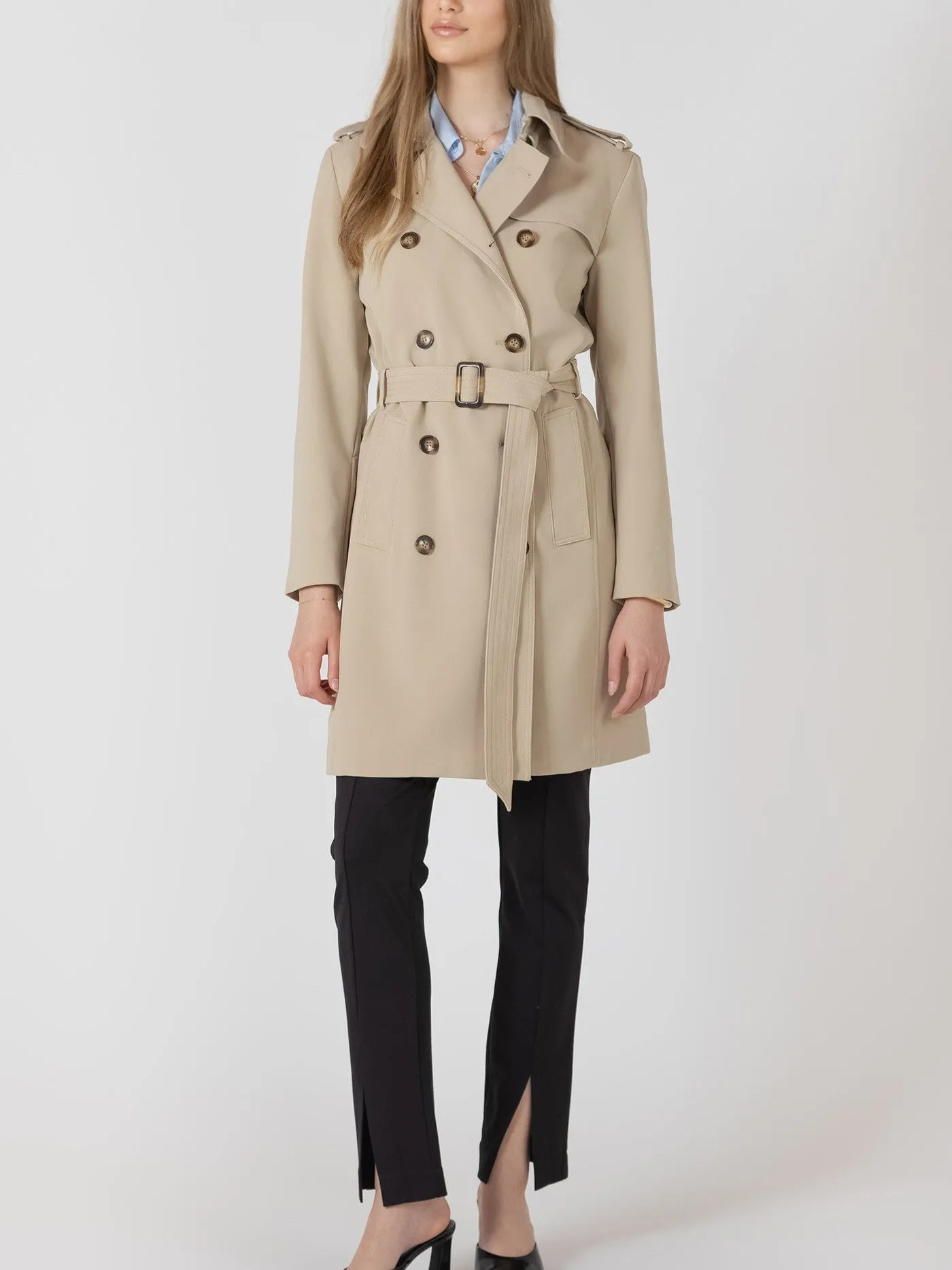 BLACK TAPE Double Breasted Belted Trench Coat sold by 27 Boutique product image thumbnail 3