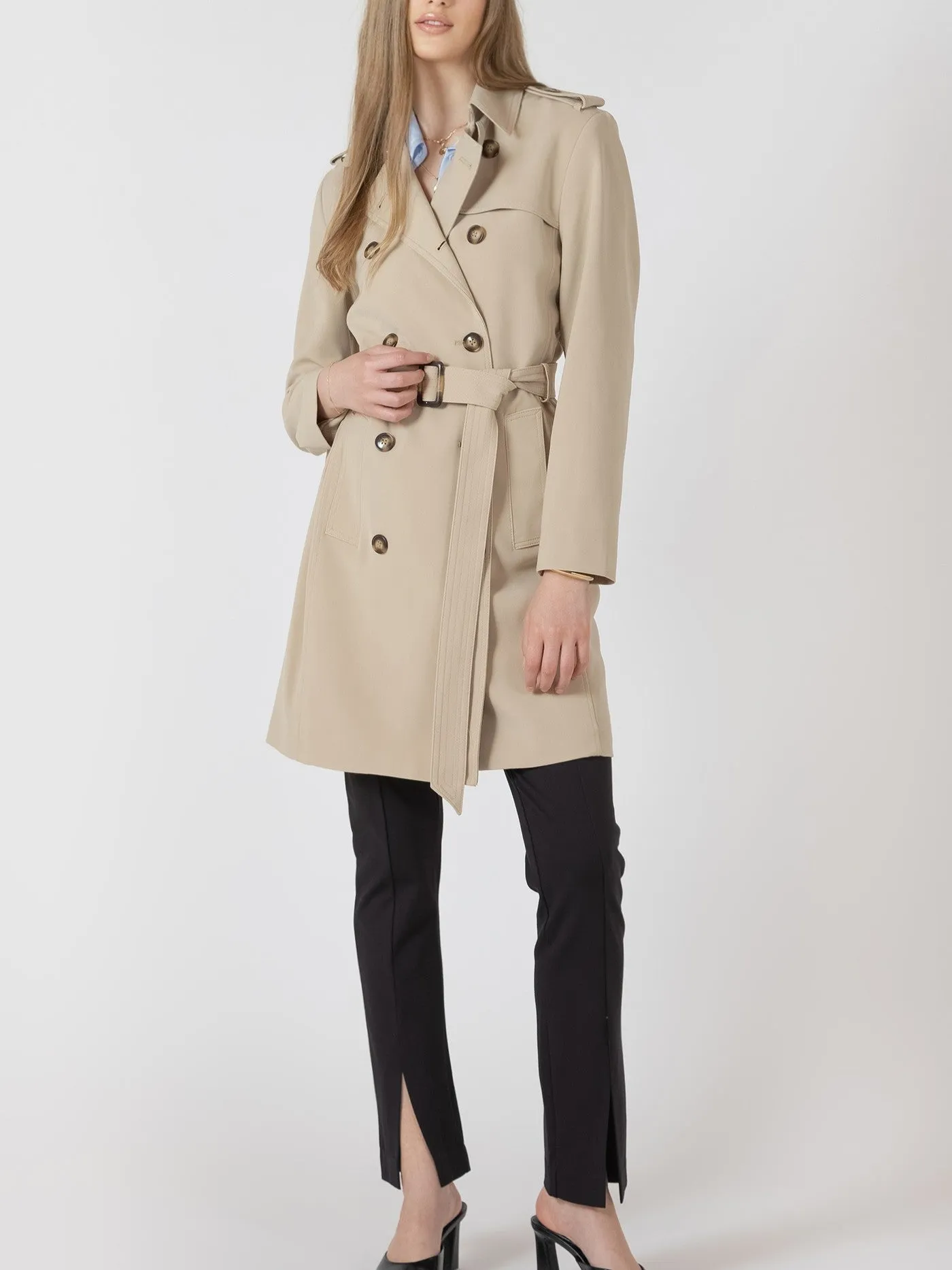 BLACK TAPE Double Breasted Belted Trench Coat sold by 27 Boutique product image thumbnail 5