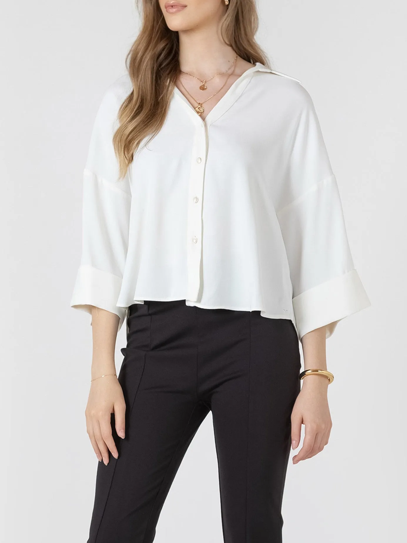 BLACK TAPE Cuffed Button Front Blouse sold by 27 Boutique product image thumbnail 2