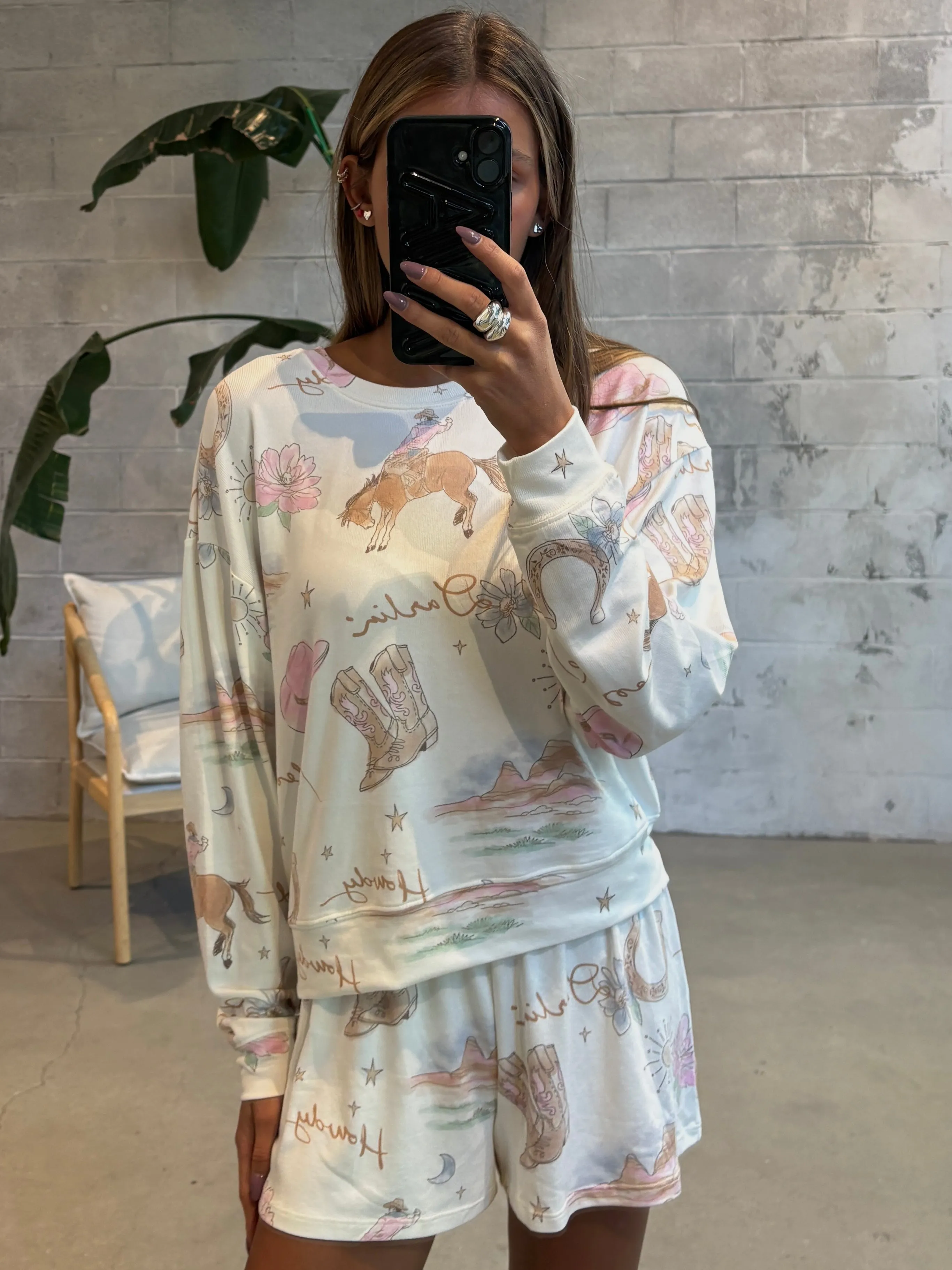 Z SUPPLY Dawn Desert Long Sleeve Top & Shorts PJ Set sold by 27 Boutique product image thumbnail 2