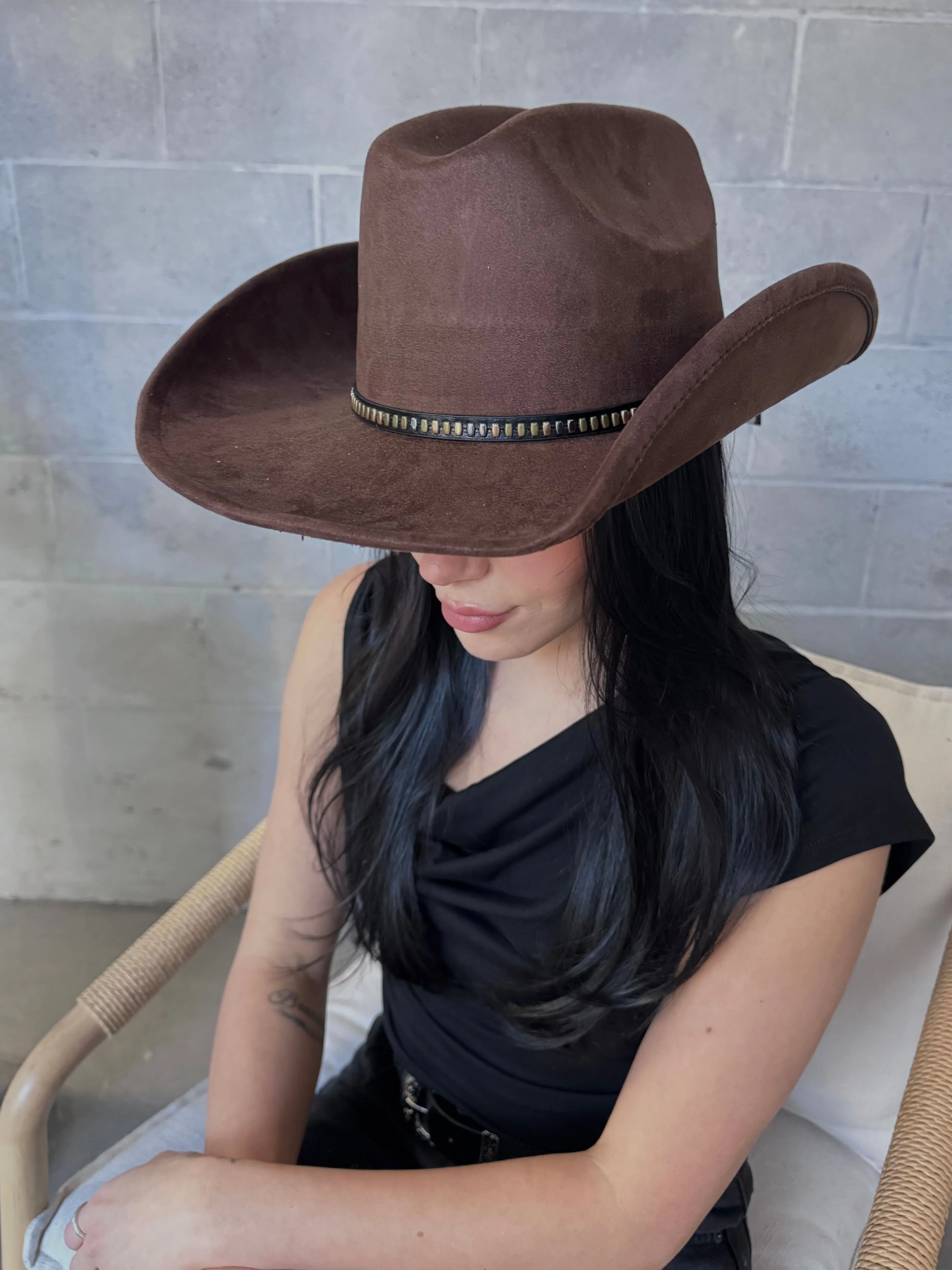 27 Faux Suede Studded Band Cowboy Hat sold by 27 Boutique product image thumbnail 3
