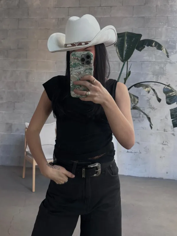 27 Longhorn & Cow Print Band Cowboy Hat sold by 27 Boutique