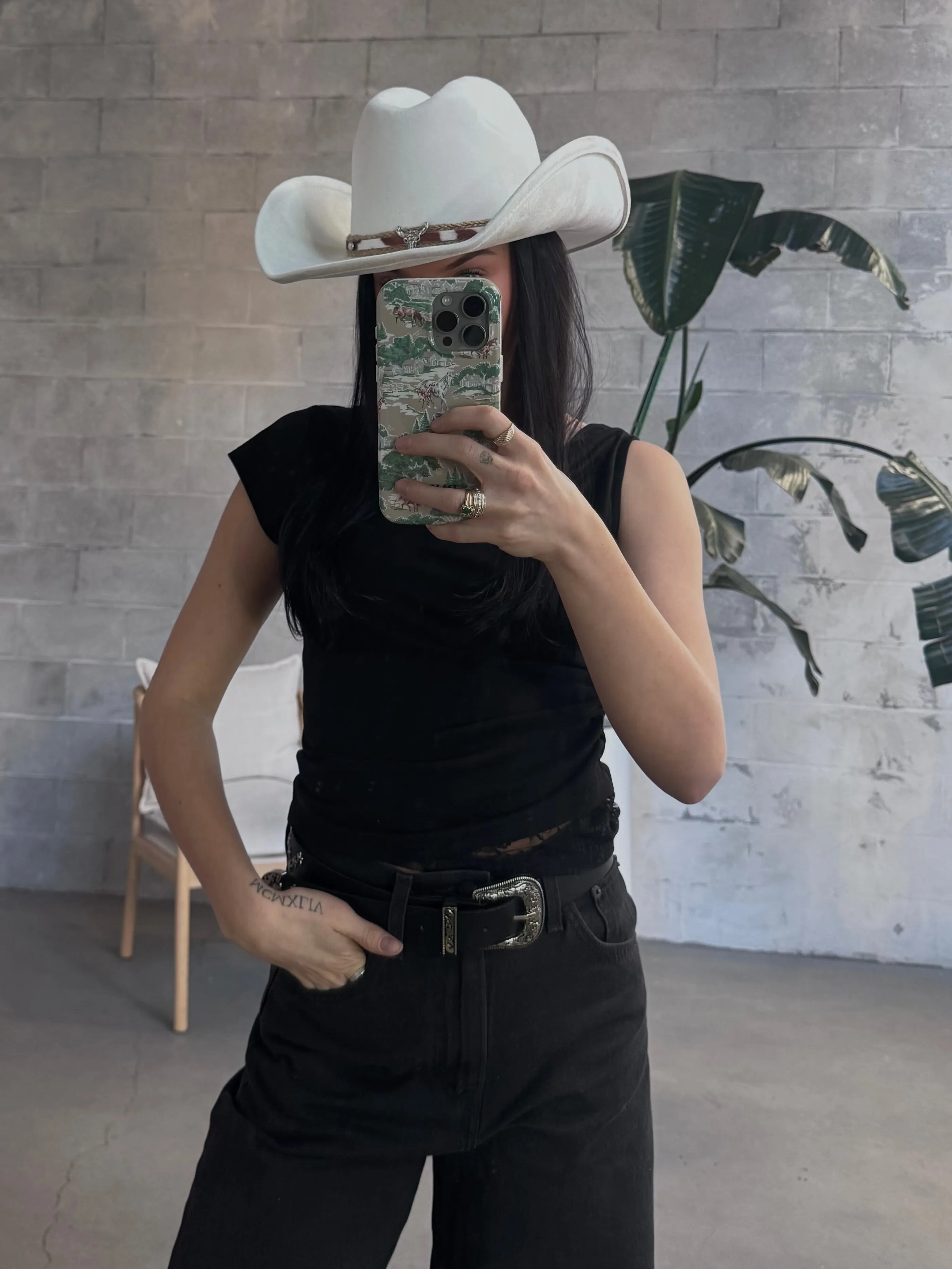 27 Longhorn & Cow Print Band Cowboy Hat sold by 27 Boutique