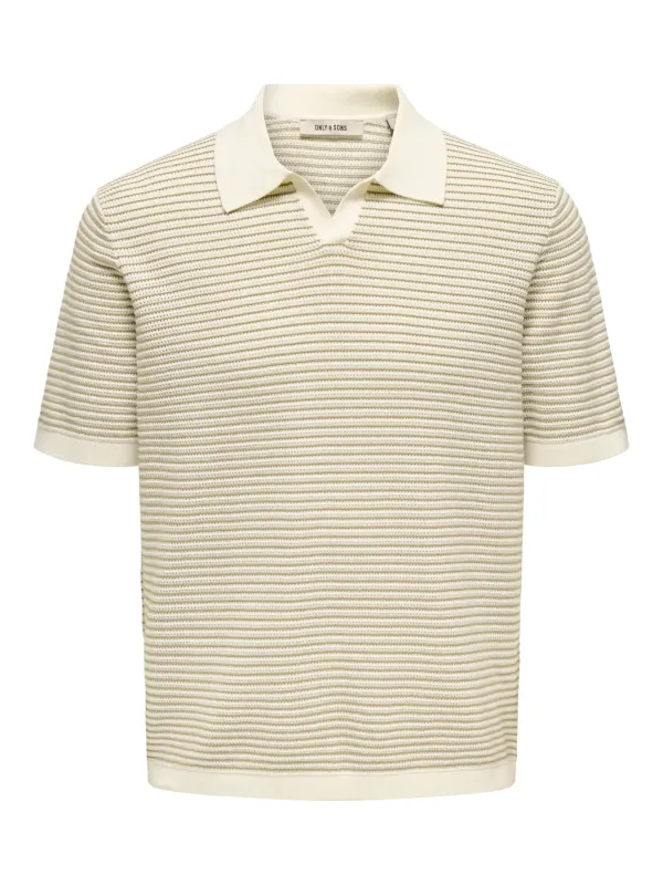 ONLY + SONS Men's Kian Striped Polo Knit Tee made by ONLY & SONS