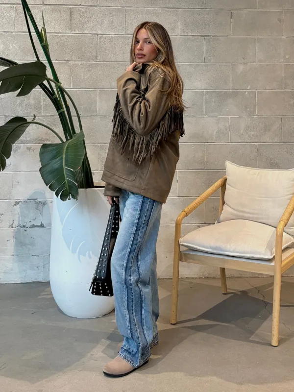 ONLY Faux Suede Fringe Jacket made by Only