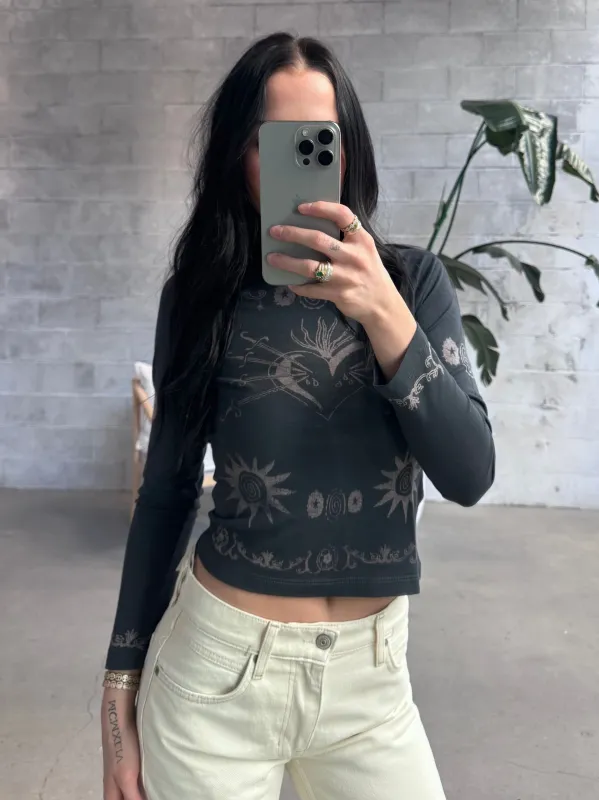 DAYDREAMER Sacred Heart Boatneck Long Sleeve made by Daydreamer