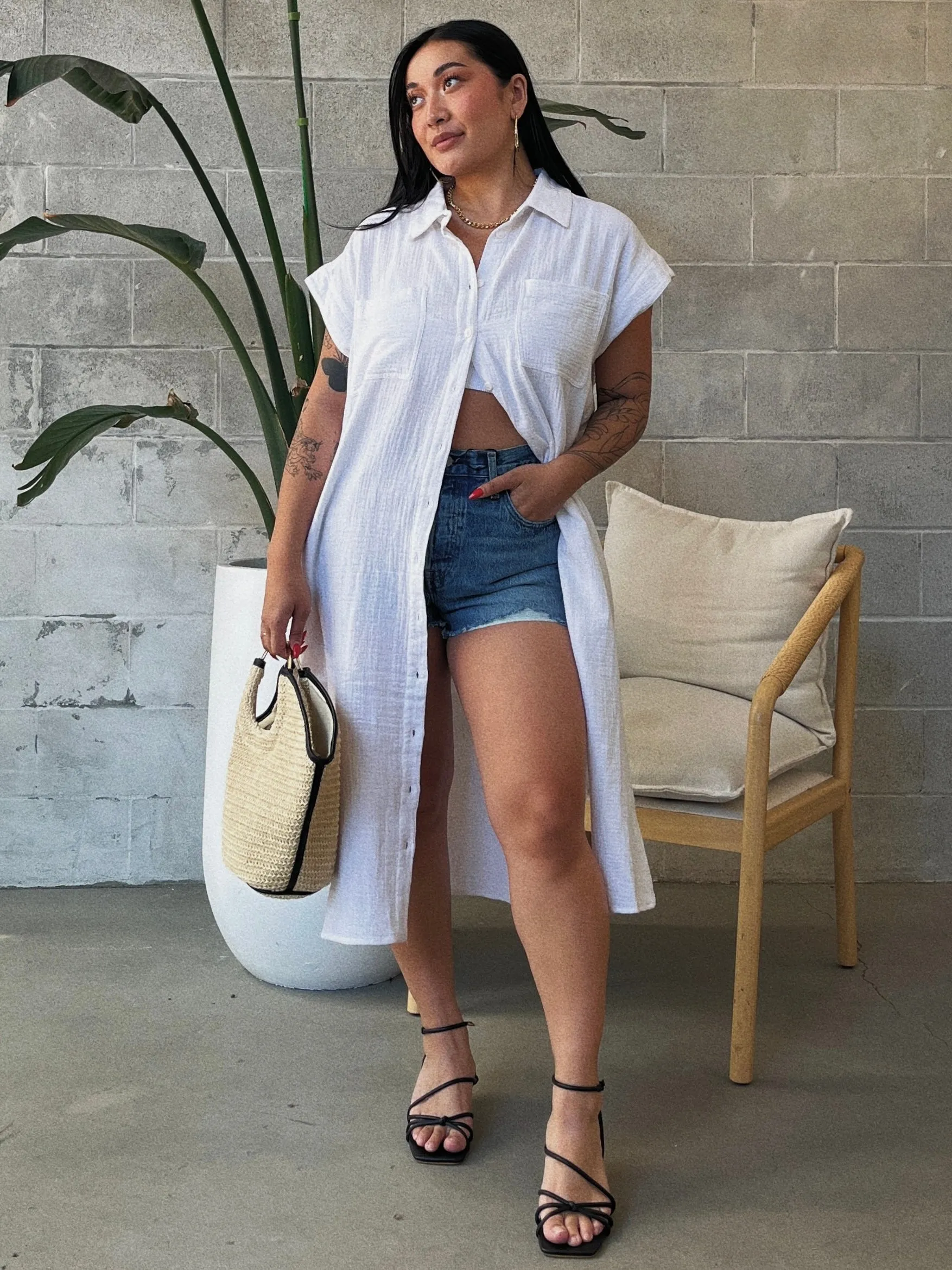 RD STYLE Aira Gauze Button Down Shirt / Dress sold by 27 Boutique product image thumbnail 5