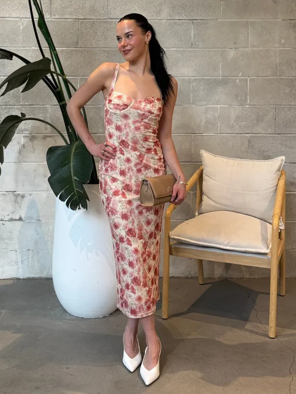 MINKPINK Camille Bustier Mesh Midi Dress sold by 27 Boutique