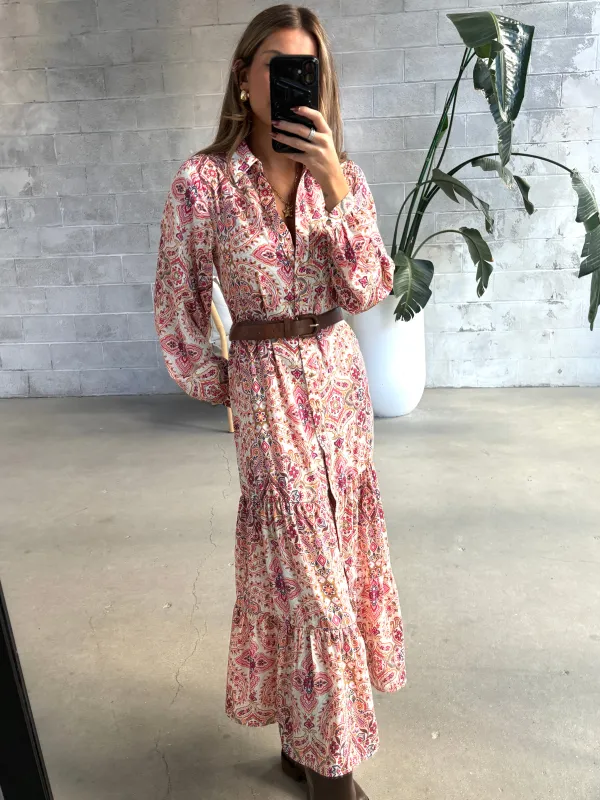 BLACK TAPE Belted Button Front Midi Dress made by Dex