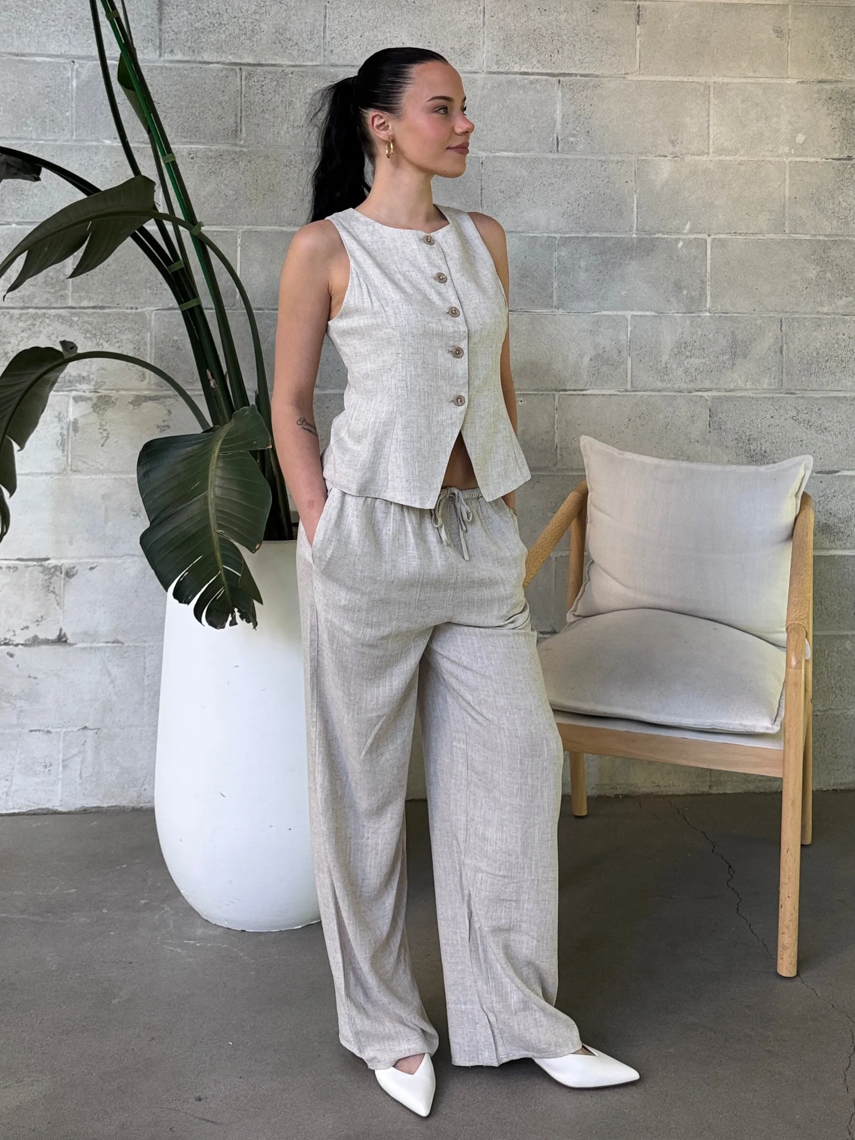 DEX Drawstring Waist Linen Pant sold by 27 Boutique