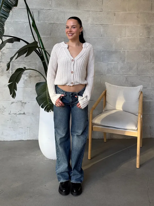 ROOM 34 Ribbed Knit Button Front Cardigan made by Dex