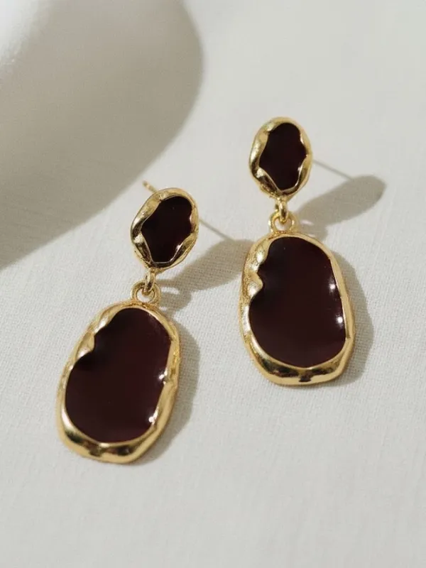 27 Organic Oval Drop Earrings sold by 27 Boutique