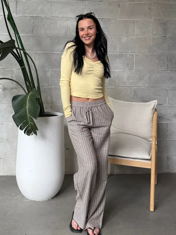 ONLY Linen Striped Pants made by Only