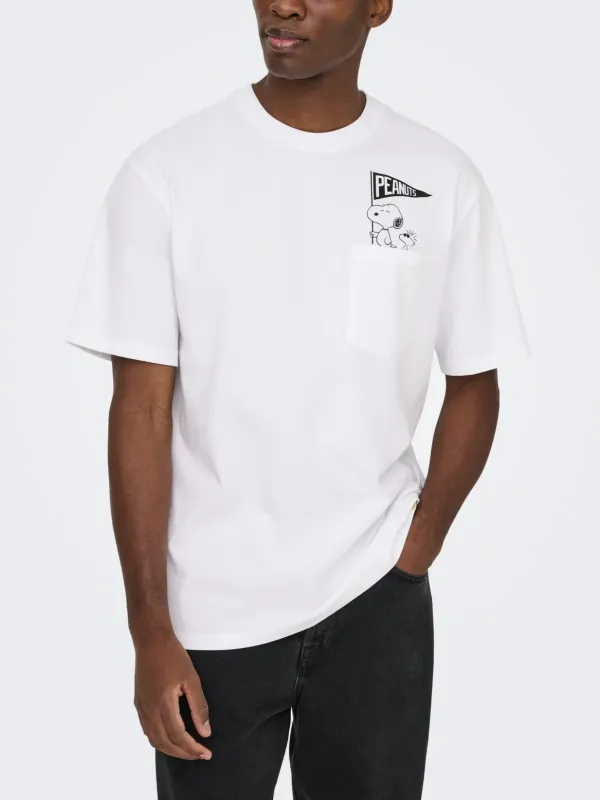 ONLY + SONS Peanuts Graphic Pocket Tee made by ONLY & SONS