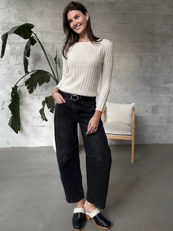 ONLY Pamela Rib Knit Rolled Hem Sweater made by Only