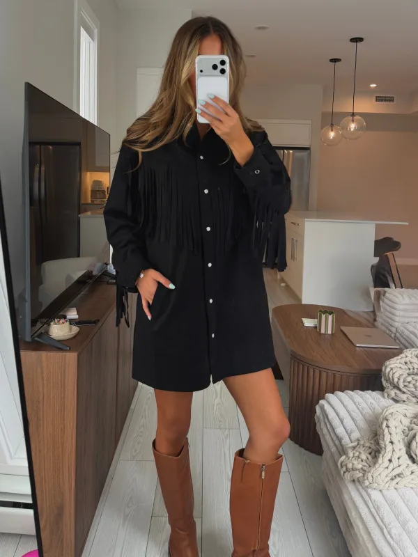 BRUNETTE THE LABEL Suede Fringe Jacket made by Brunette The Label