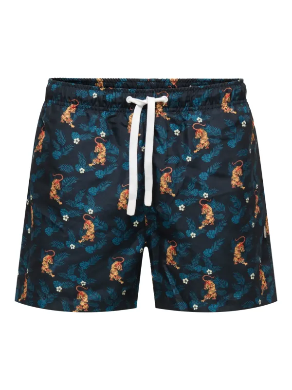 ONLY + SONS Men's Tiger Swim Shorts made by ONLY & SONS