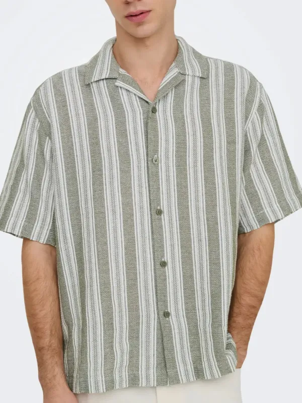 ONLY + SONS Walker Resort Button Up Shirt made by ONLY & SONS