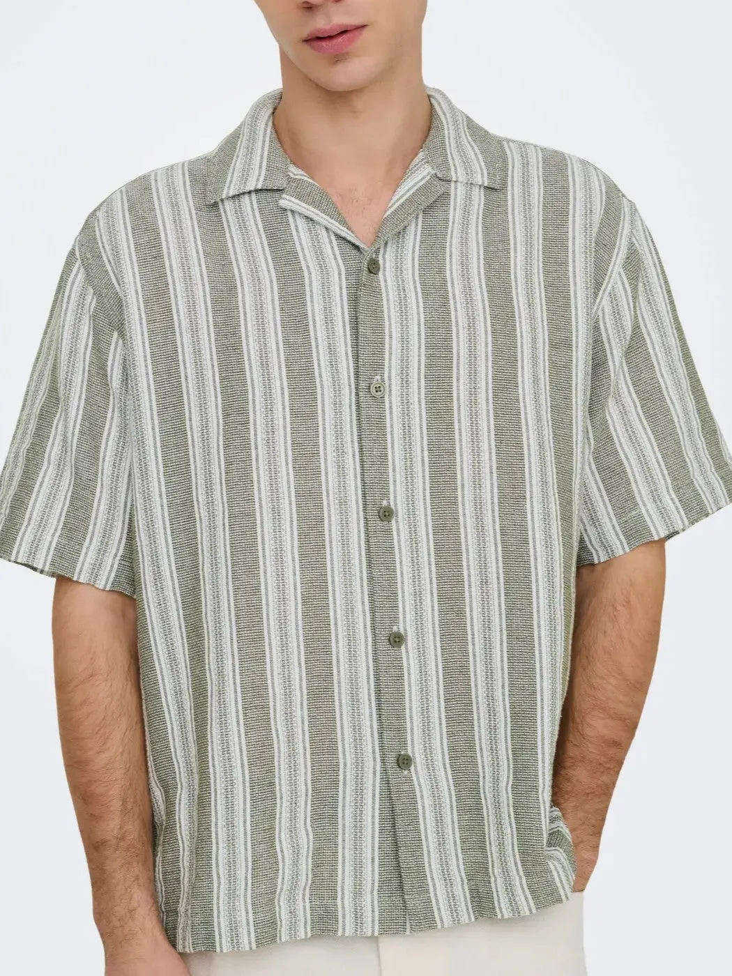 ONLY + SONS Walker Resort Button Up Shirt sold by 27 Boutique