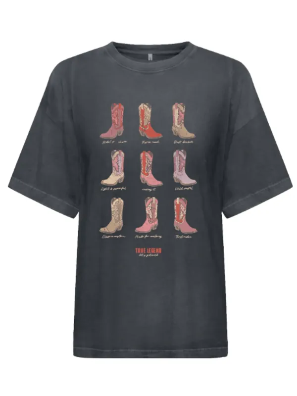 ONLY Mila Cowboy Boots Graphic Tee made by Only