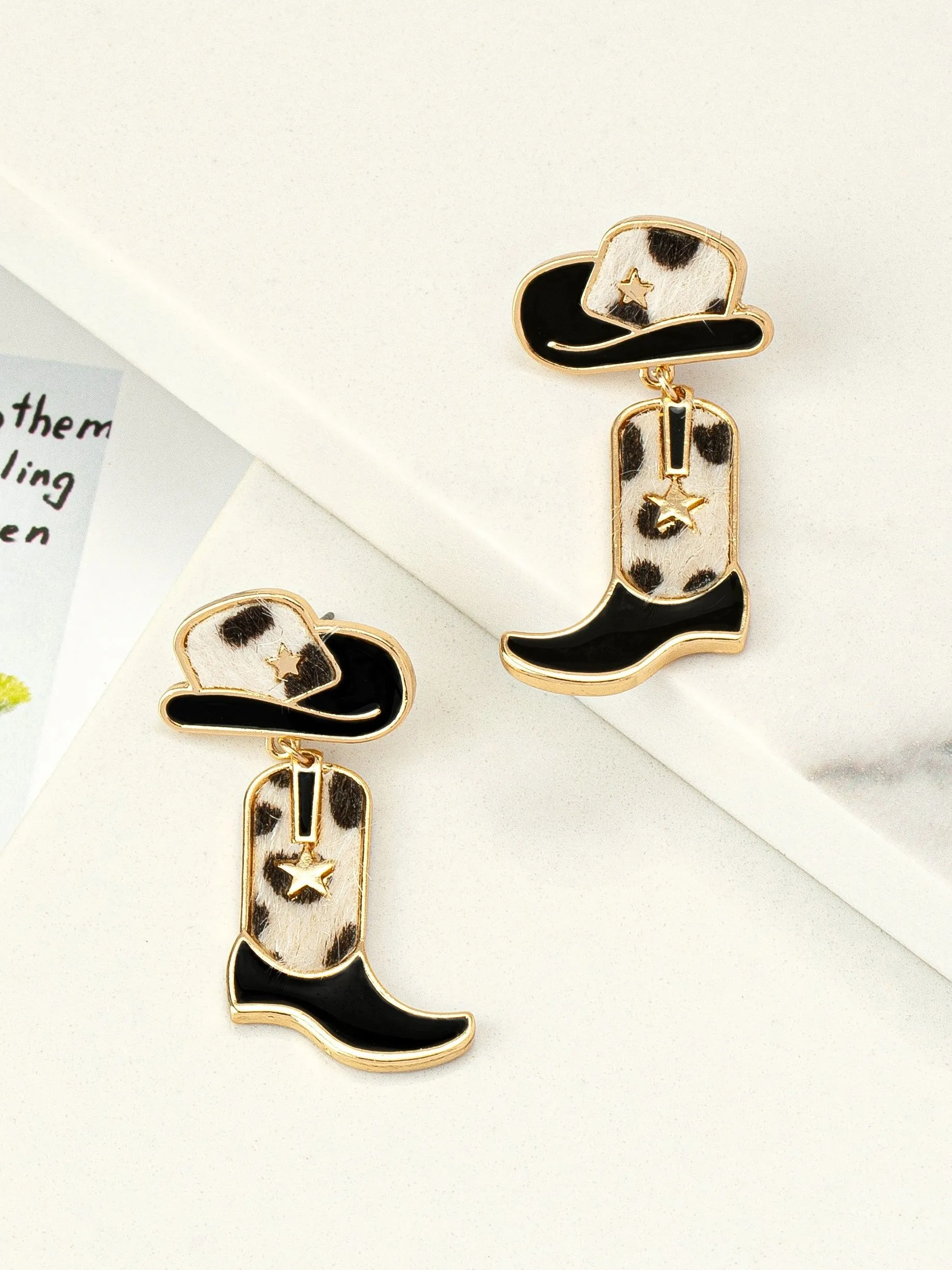 27 Cowboy Hat & Boot Drop Earrings sold by 27 Boutique