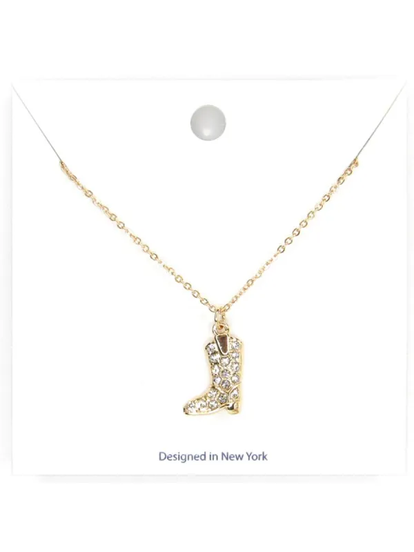 27 Diamond Cowboy Boot Charm Necklace made by 27 Boutique