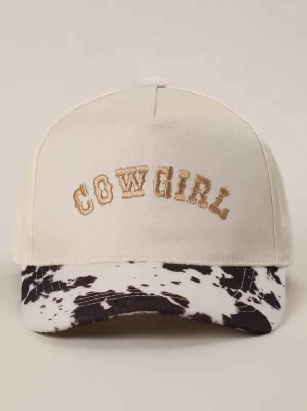27 'Cowgirl' Cow Print Trucker Hat made by 27 Boutique