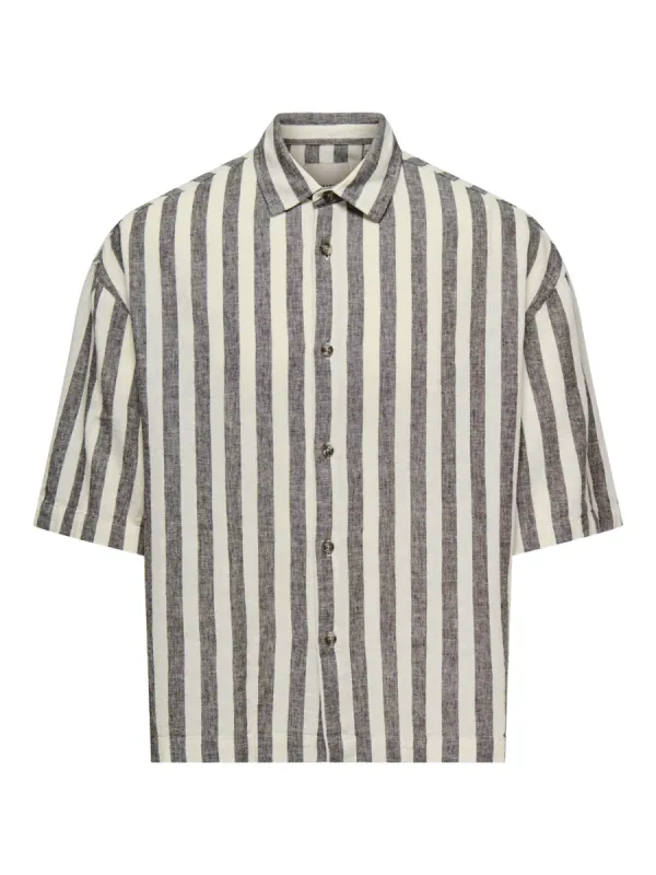 ONLY + SONS Xander Loose Linen Blend Short Sleeve Shirt made by ONLY & SONS