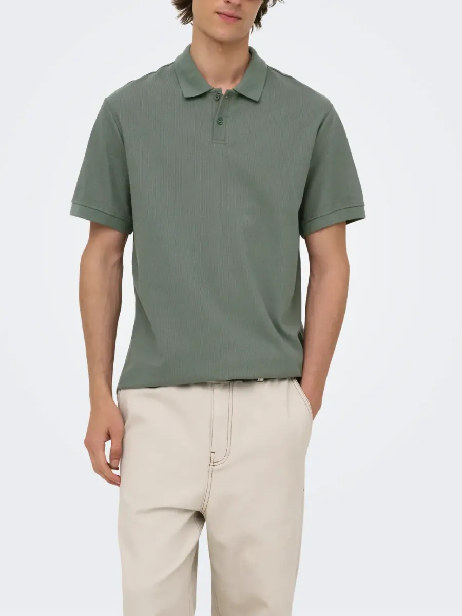 ONLY + SONS Ben Short Sleeve Polo Shirt sold by 27 Boutique