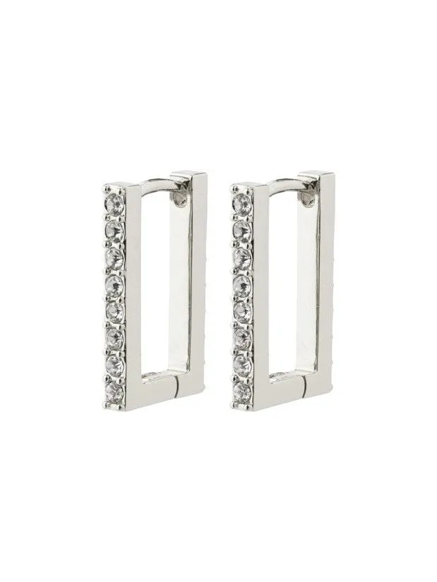 PILGRIM Coby Crystal Square Hoop Earrings sold by 27 Boutique