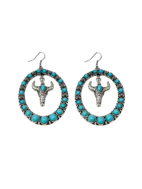 27 Western Style Turquoise Longhorn Dangle Earring sold by 27 Boutique product image thumbnail 2