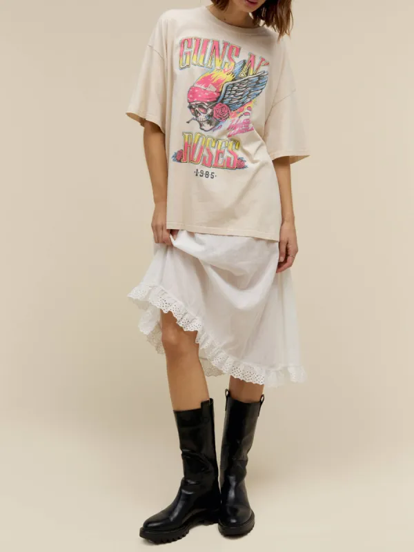 DAYDREAMER Guns N' Roses Flaming Skull One Size Tee sold by 27 Boutique
