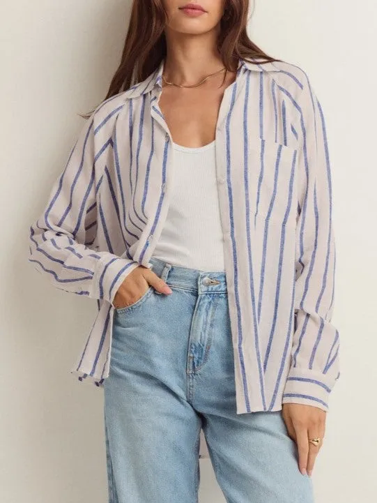 Z SUPPLY Linen Button Up Striped Top sold by 27 Boutique product image thumbnail 4