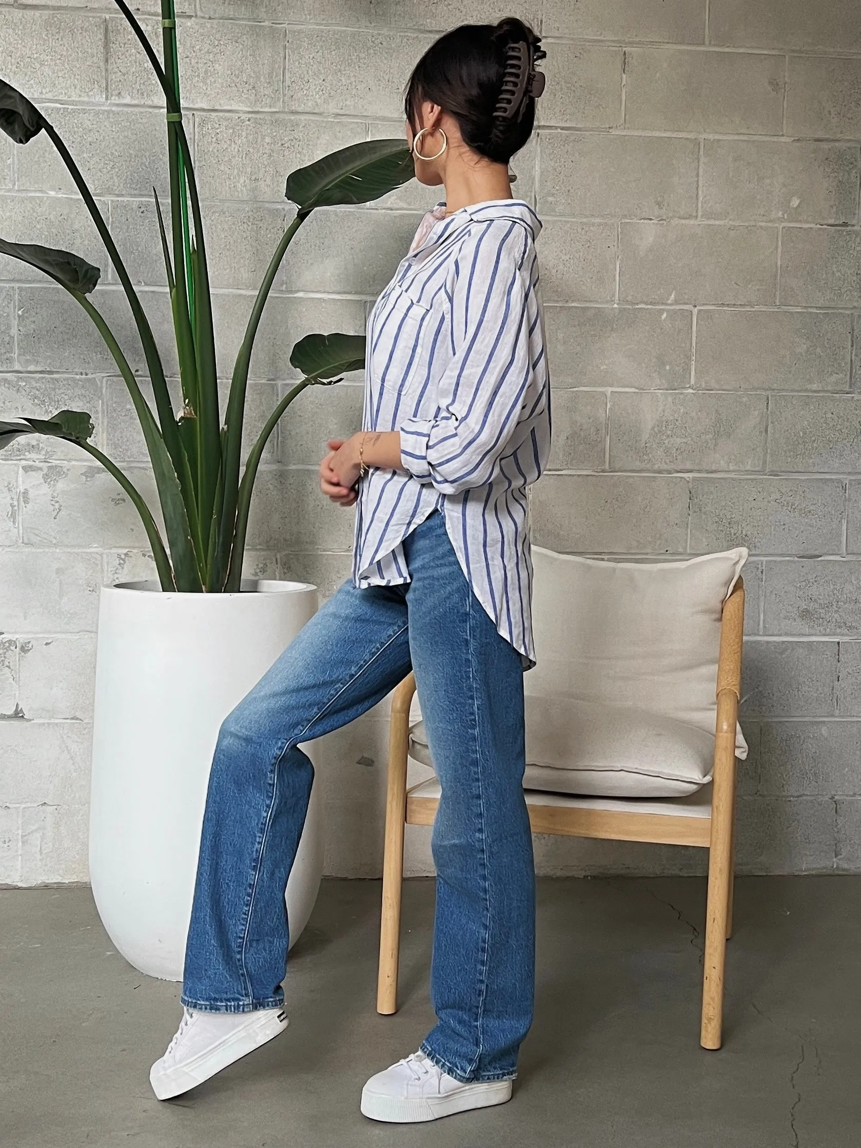 Z SUPPLY Linen Button Up Striped Top sold by 27 Boutique product image thumbnail 3