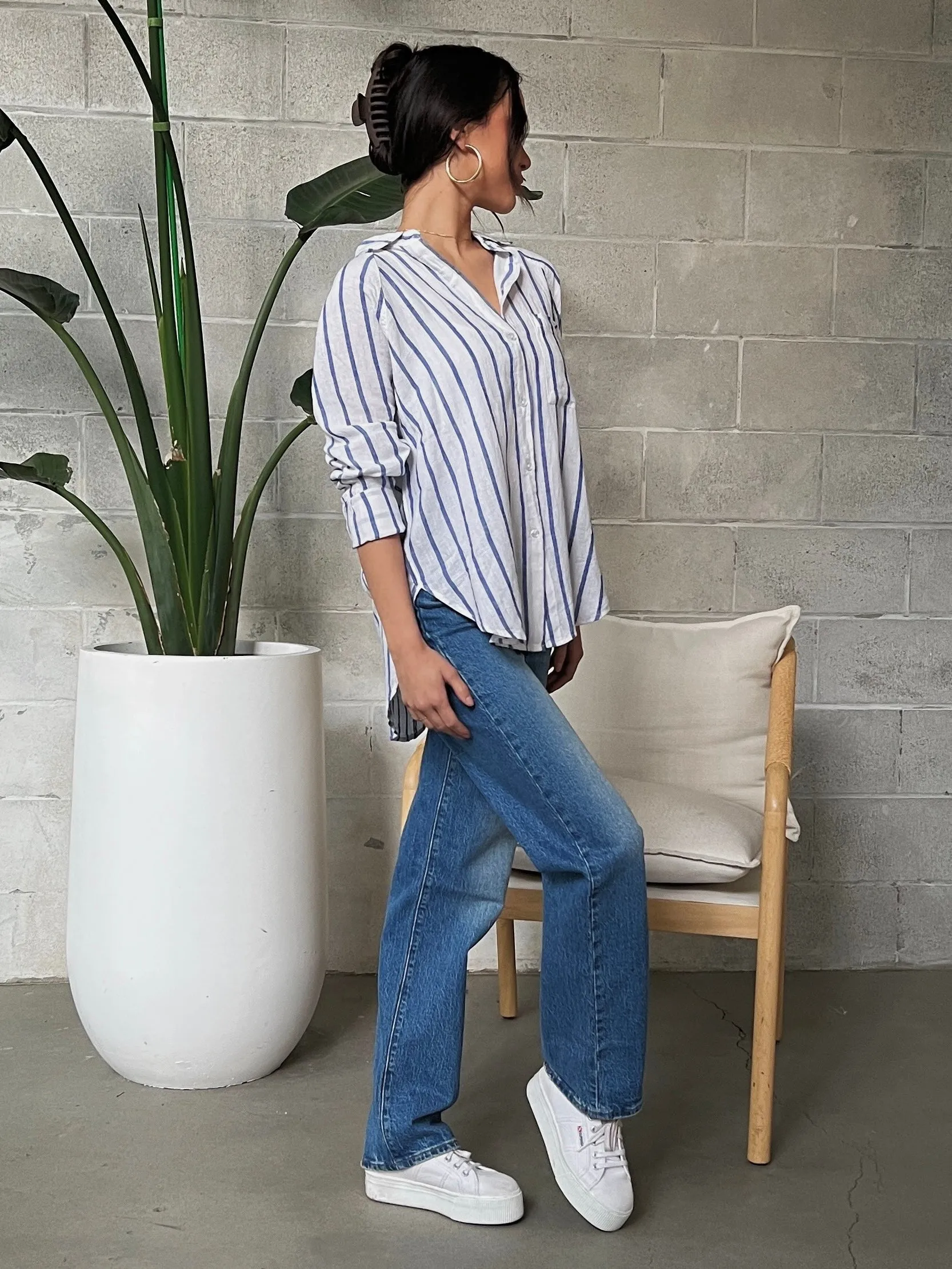 Z SUPPLY Linen Button Up Striped Top sold by 27 Boutique product image thumbnail 2