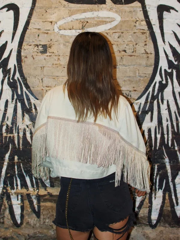 ONLY Virginia Fringe Denim Jacket sold by 27 Boutique