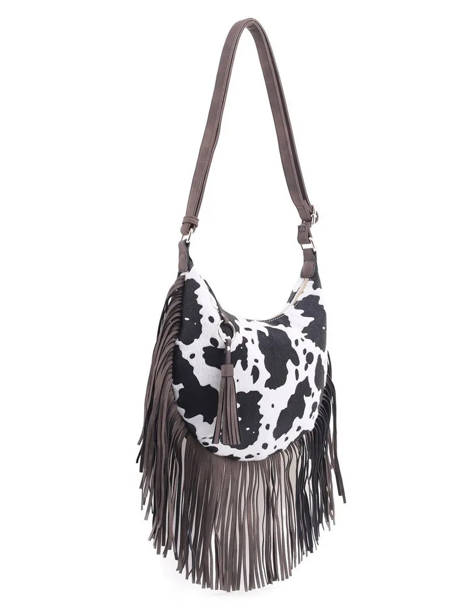 27 Western Cow Print Fringe Crossbody Bag sold by 27 Boutique product image thumbnail 3
