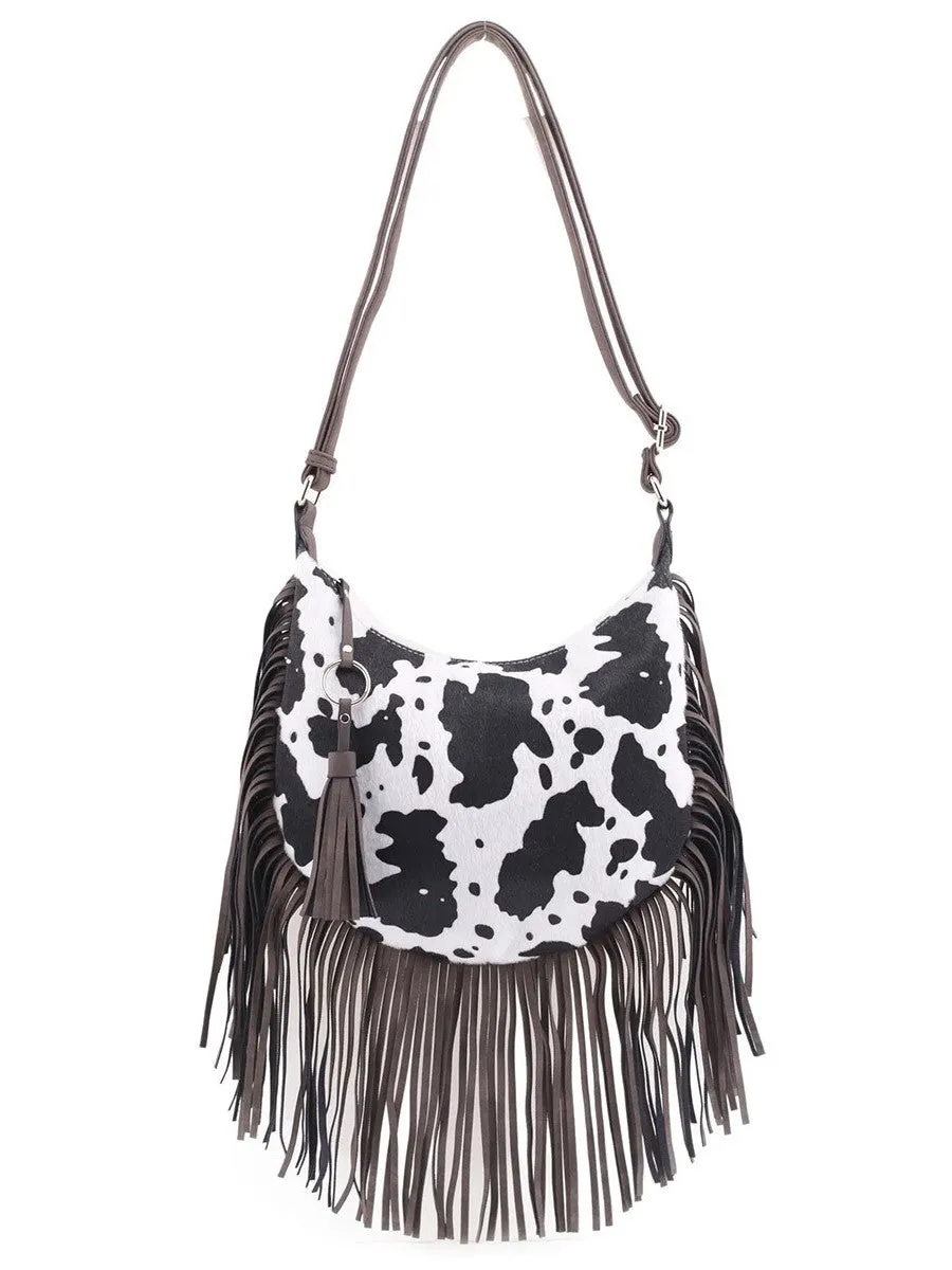 27 Western Cow Print Fringe Crossbody Bag sold by 27 Boutique product image thumbnail 2
