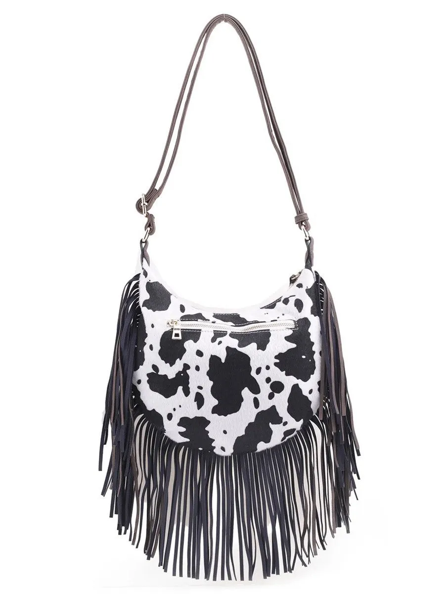 27 Western Cow Print Fringe Crossbody Bag sold by 27 Boutique product image thumbnail 4