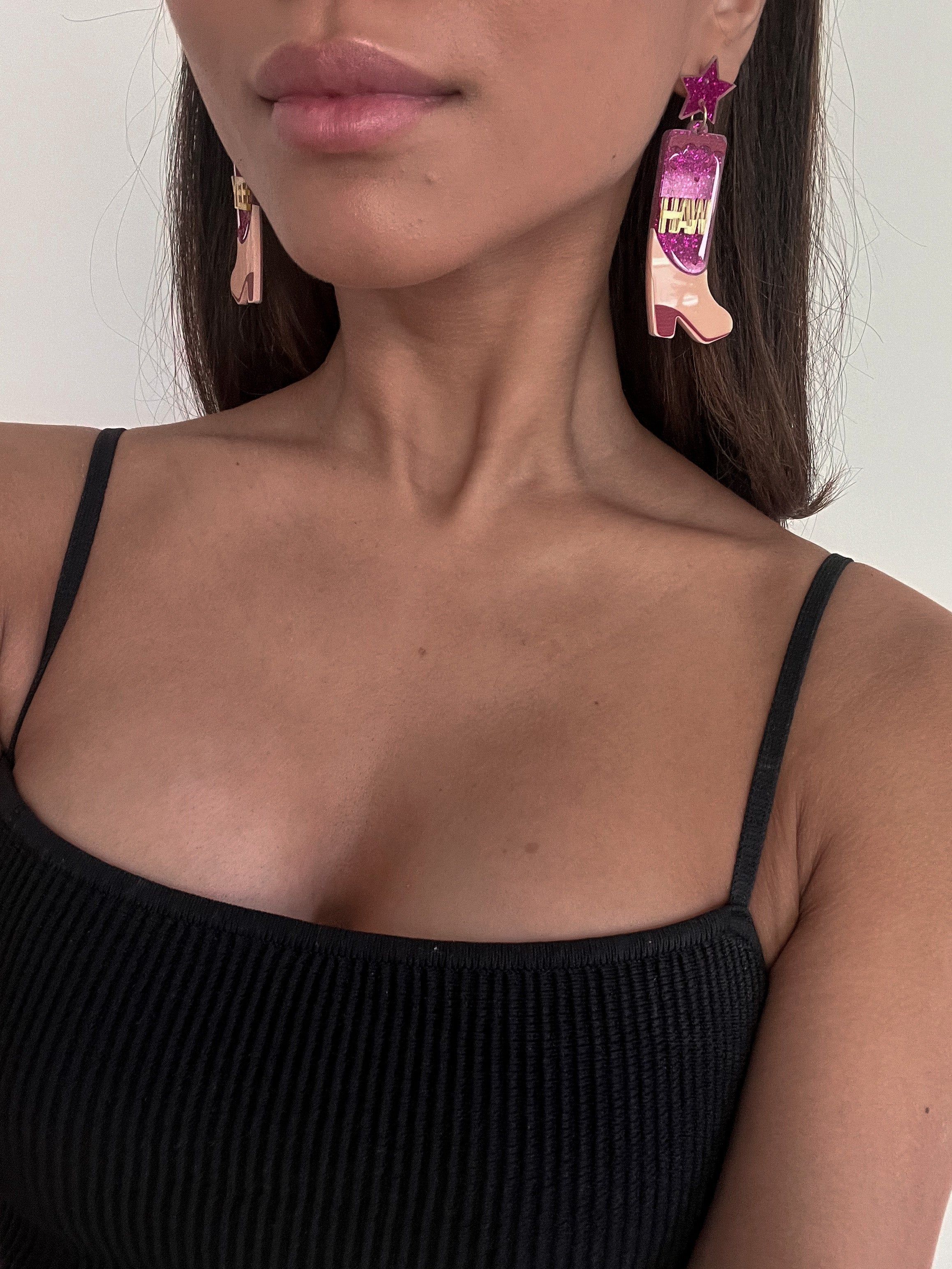27 Yeehaw Star Boot Earrings sold by 27 Boutique