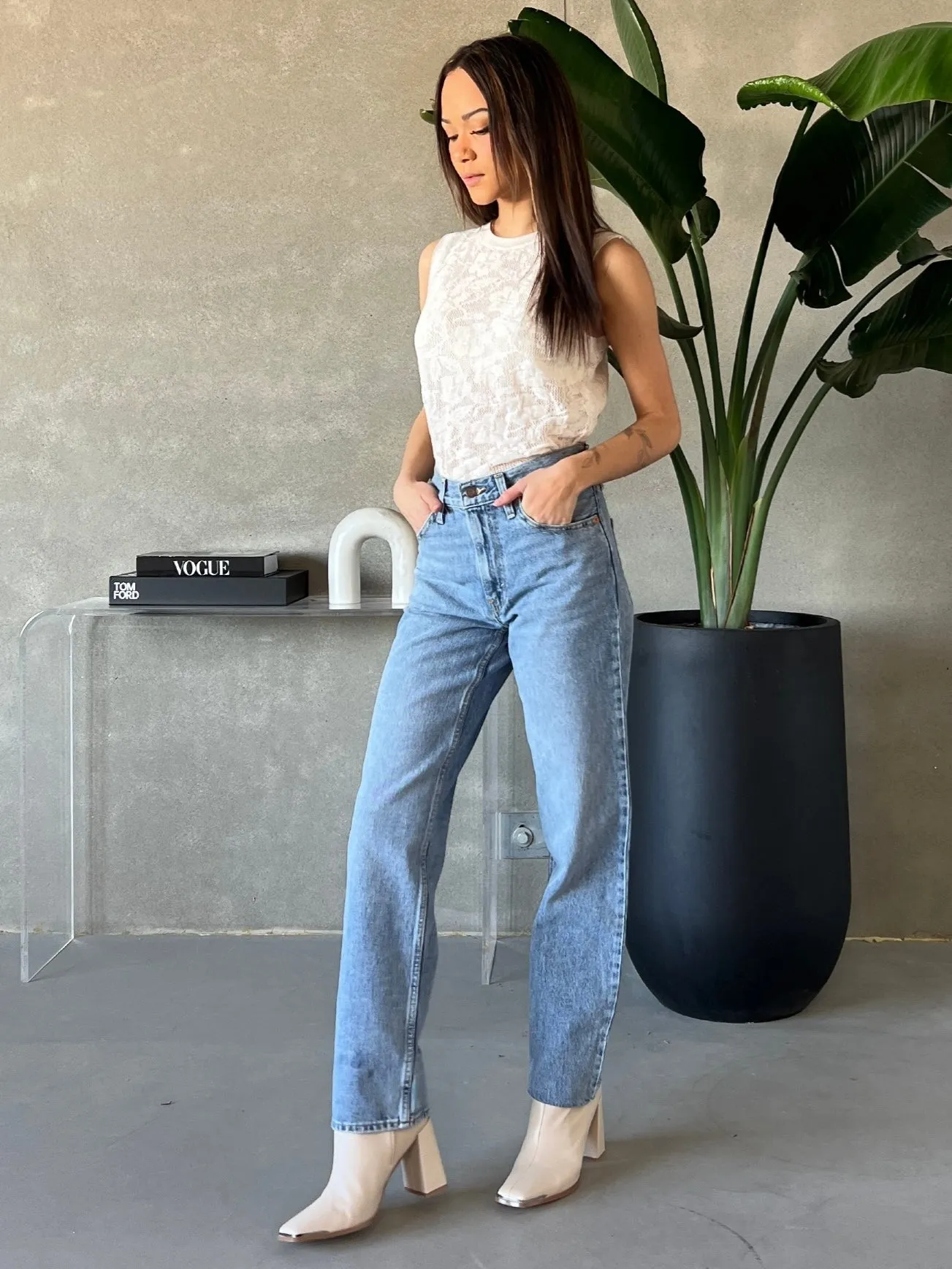 LEVI'S Ribcage Straight Ankle Cool Blue Popsicle sold by 27 Boutique product image thumbnail 4