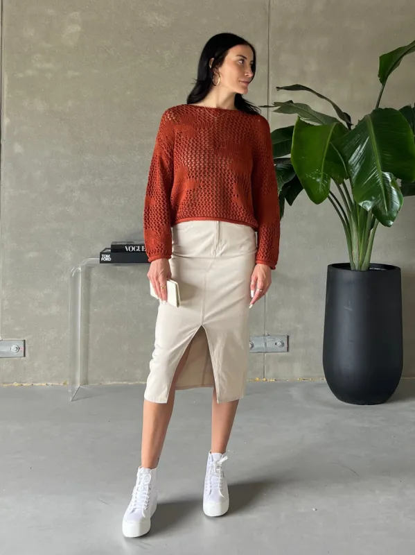 DEX Floral Crochet Sweater sold by 27 Boutique