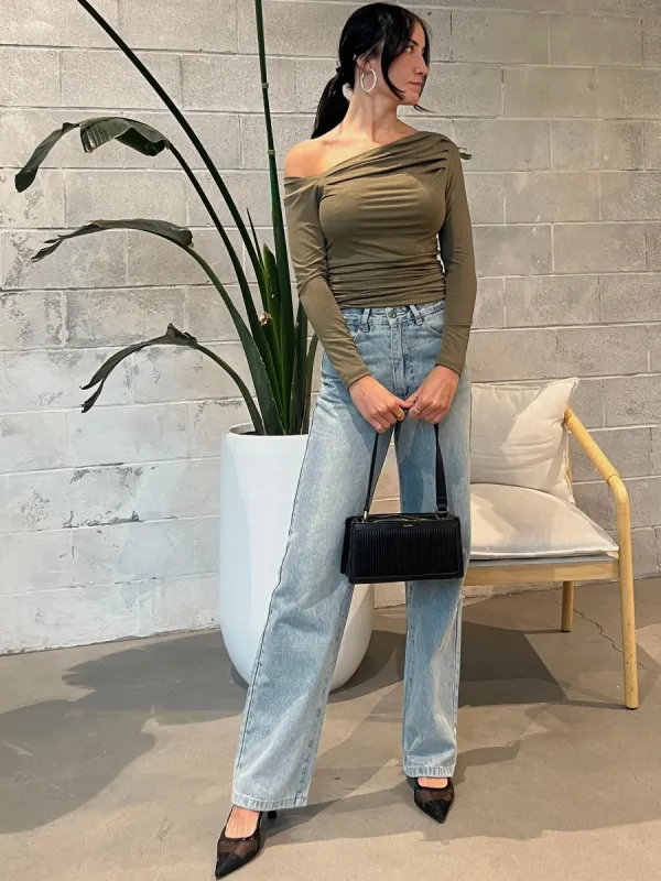 BLACK TAPE Long Sleeve Draped Top sold by 27 Boutique